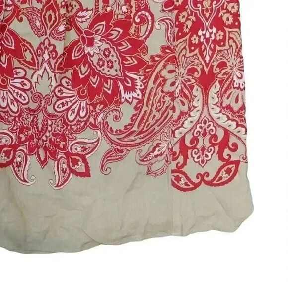 Liz Claiborne Women's Ivory & Red Rayon Floral Print Relaxed Fit Skirt NEW - Picture 3 of 13